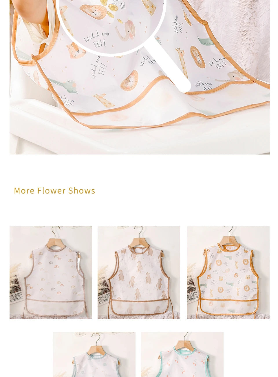 Waterproof Baby Full-Coverage Feeding Bib with Long Sleeves