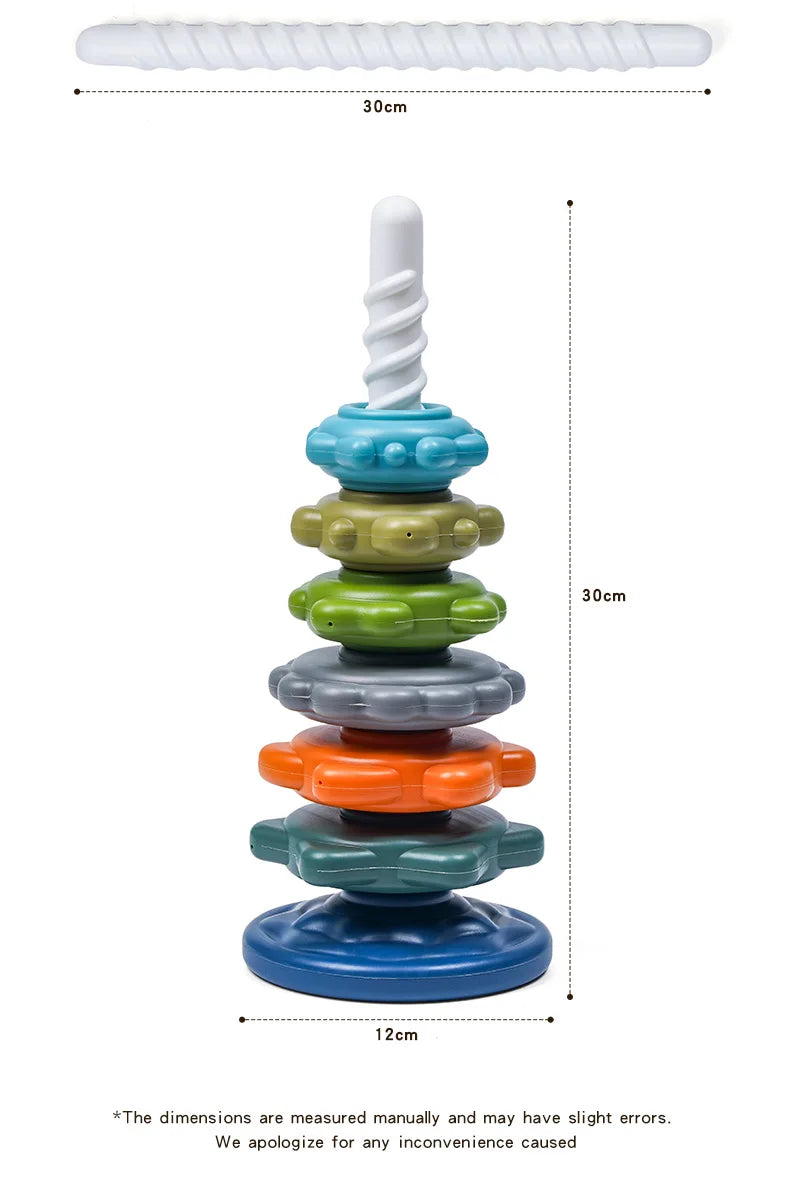Rainbow Twist & Stack Nesting Rings Toy for Toddlers
