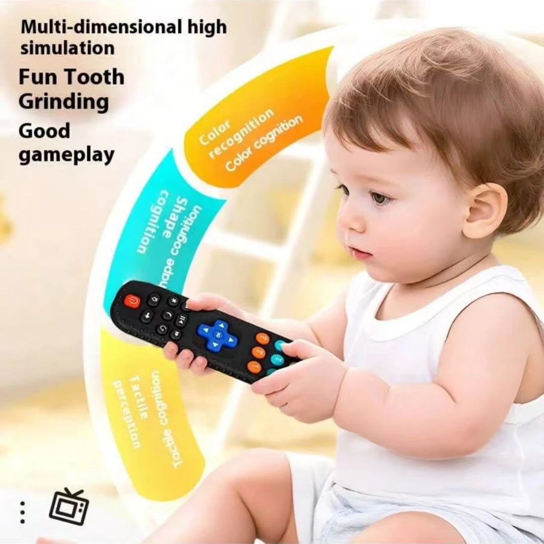 Remote Control Shaped Silicone Teether for Babies 0-12 Months