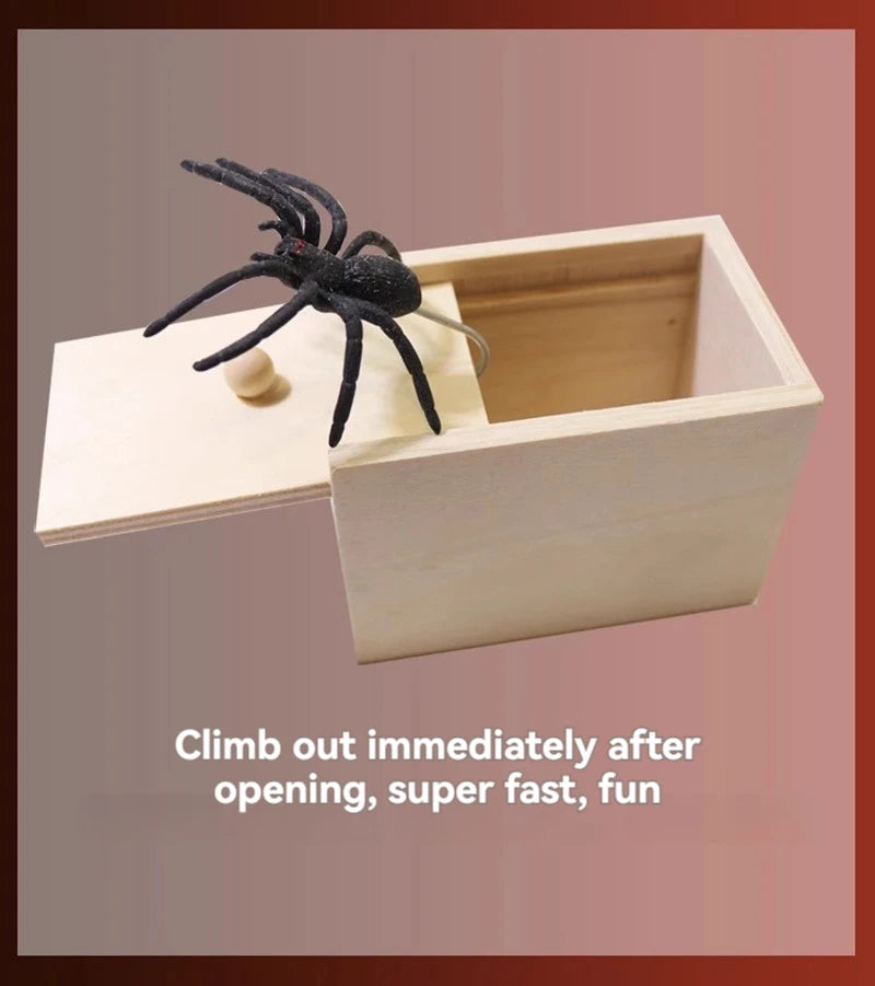 Wooden Spider Surprise Prank Box