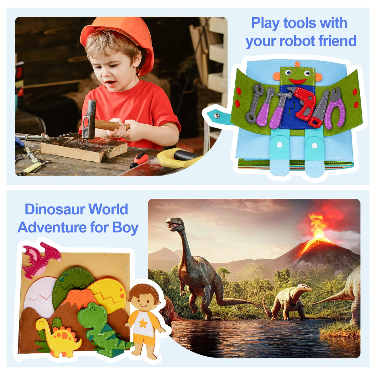 Montessori Busy Book for Toddlers – Quiet Activity Book with Life Skills & Pretend Play