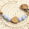 Wooden Baby Pacifier Clip with Crochet Charms