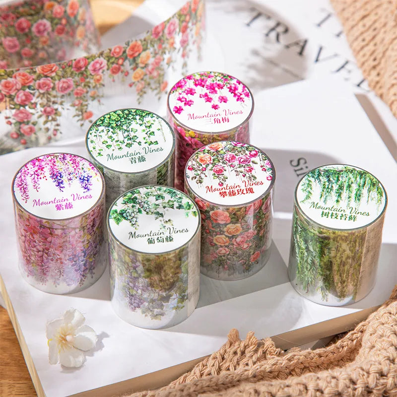Fresh Vine-themed PET Decorative Tape Roll for Journaling & Crafting
