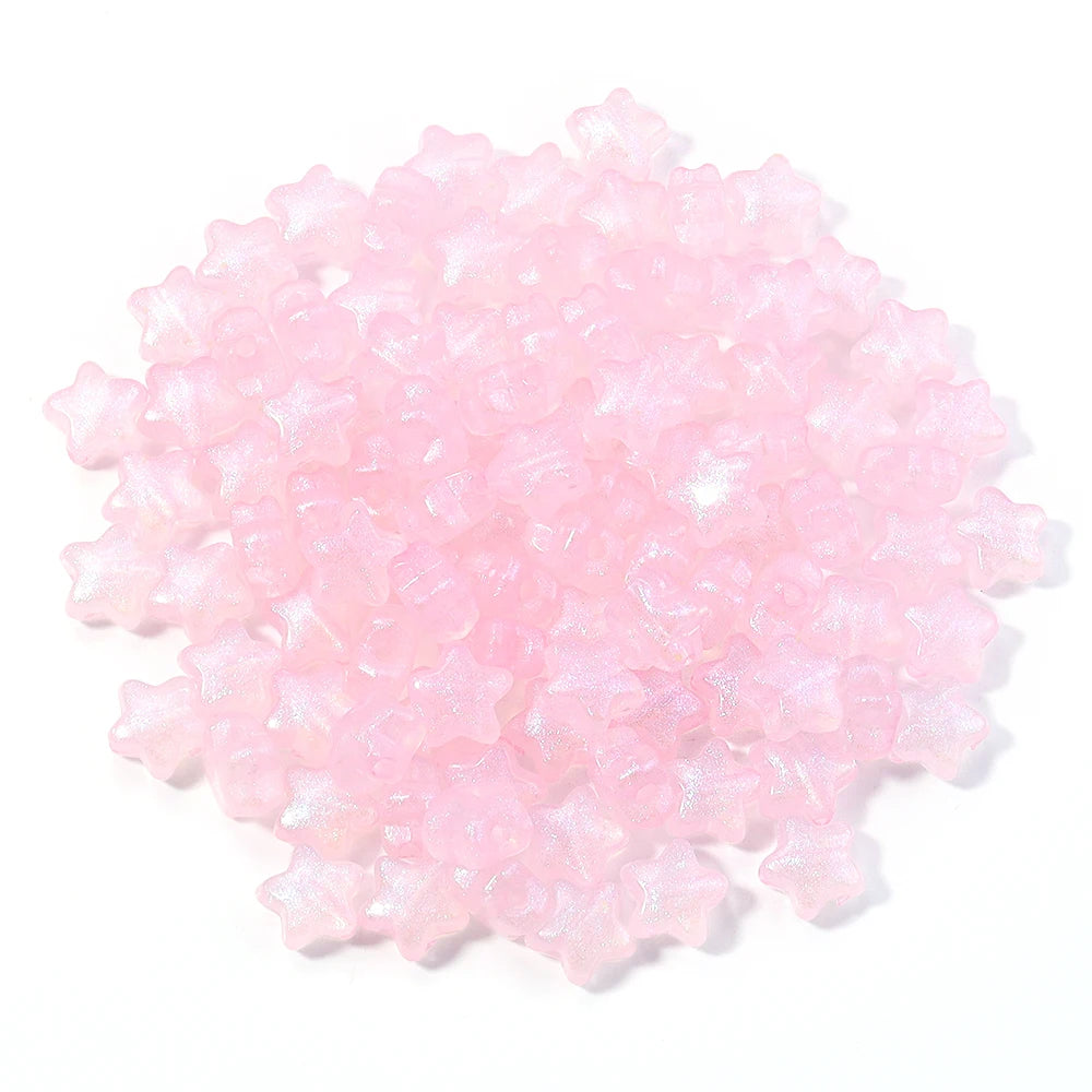 Mermaid Star Acrylic Beads – 10mm Luminous Loose Beads for DIY Jewelry