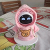 A pink hooded sweatshirt accessory featuring a bear face embroidery on the chest.
