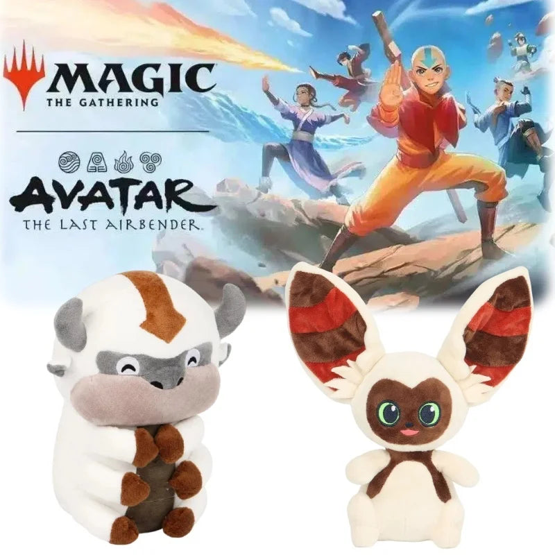 A plush doll of Momo or Appa from Avatar: The Last Airbender featuring brown and white fur.