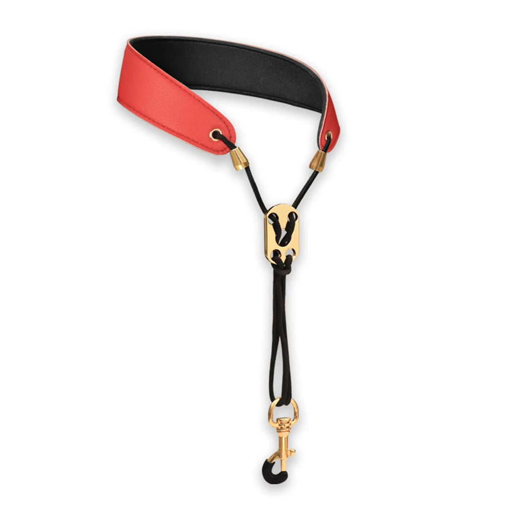 Comfortable Leather Saxophone Neck Strap with Adjustable Design