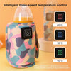 A portable baby bottle warmer featuring three temperature settings, including 40°C, 50°C, and 60°C.