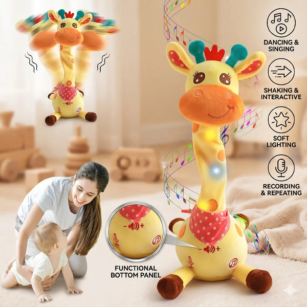 Interactive Singing and Dancing Giraffe Plush Toy with Music