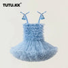 Children's Princess Tutu Dress with Ruffled Ball Gown Design
