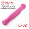 A bundle of 100 pink high-density chenille craft sticks measuring 30cm long