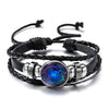 Zodiac Sign Luminous Leather Wrap Bracelet