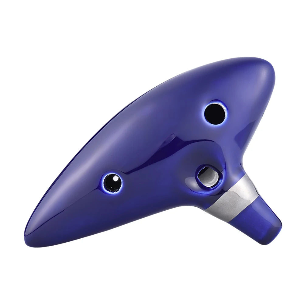 Ceramic 12-Hole Ocarina with Songbook and Neck Cord