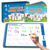 A set of three writing workbooks for preschool children featuring alphabet tracing and writing practice.