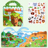 A set of reusable scene stickers featuring various animals in a nature setting for kids.