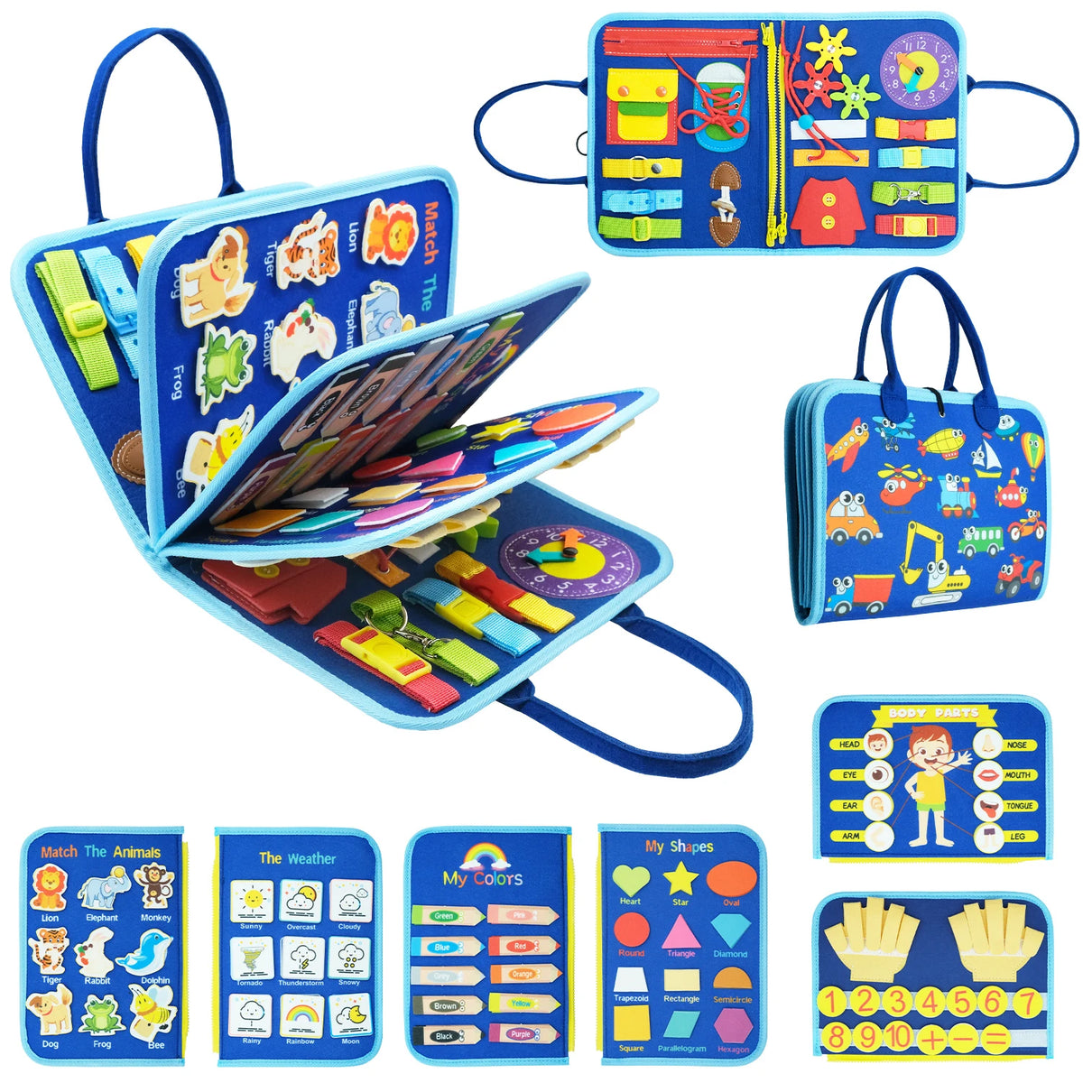 Montessori Busy Board for Toddlers – Sensory Learning & Fine Motor Skills Activity Board