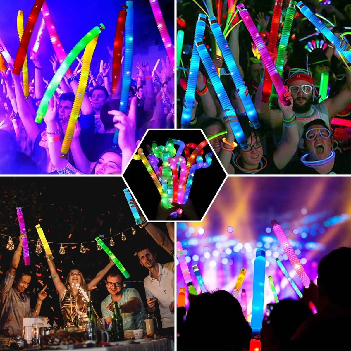 LED Pop Tubes Sensory Fidget Toy (12-Pack)