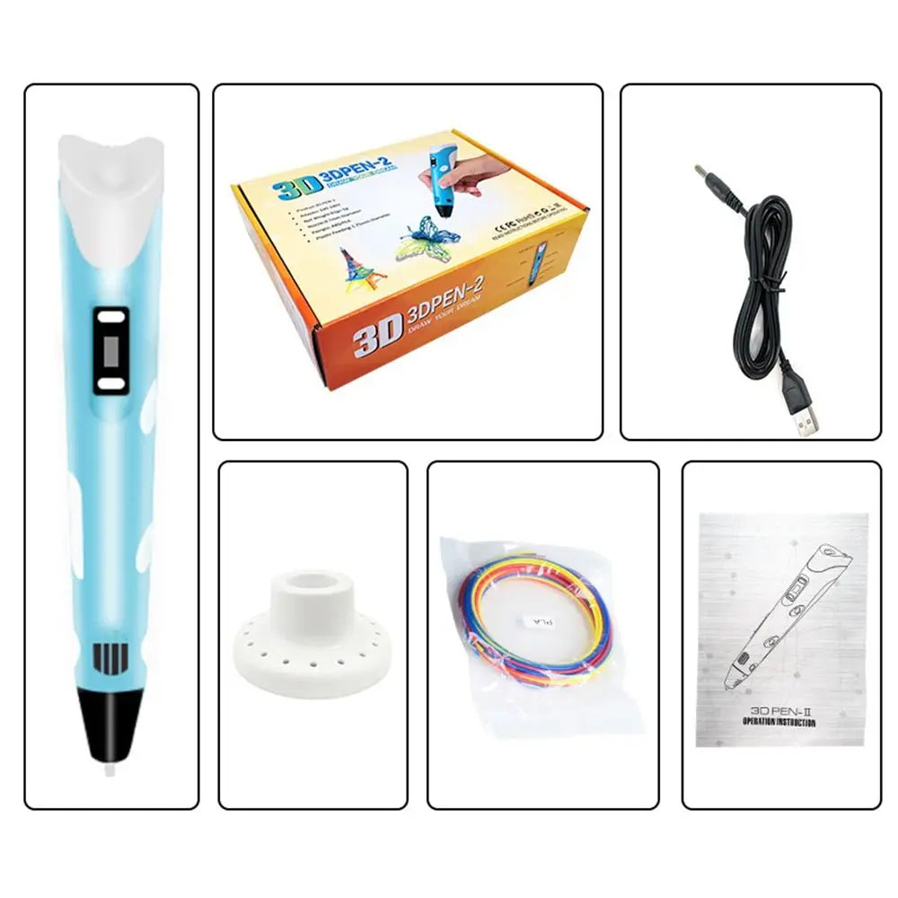 3D Printing Pen with LCD Screen and Adjustable Speed