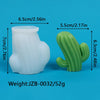 White silicone mold shaped like a cactus for crafting candles, soap, or plaster