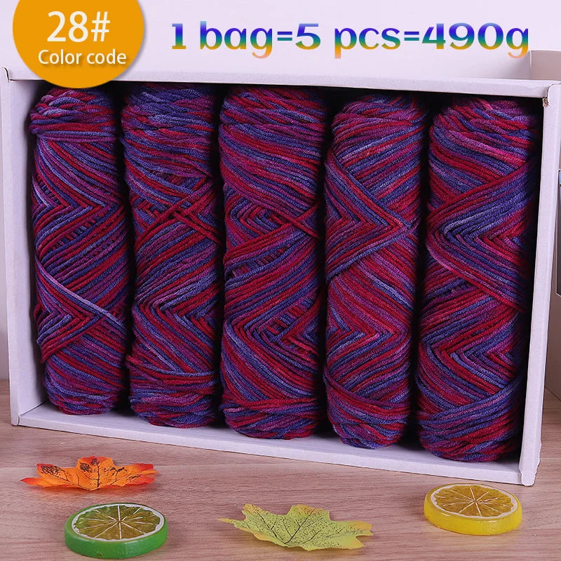 Multicolor Gradient Dyed Acrylic Yarn for Knitting & Crochet