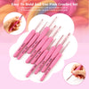 Pink Aluminum Crochet Hook Set – 9 Sizes (2.5–6.0mm)