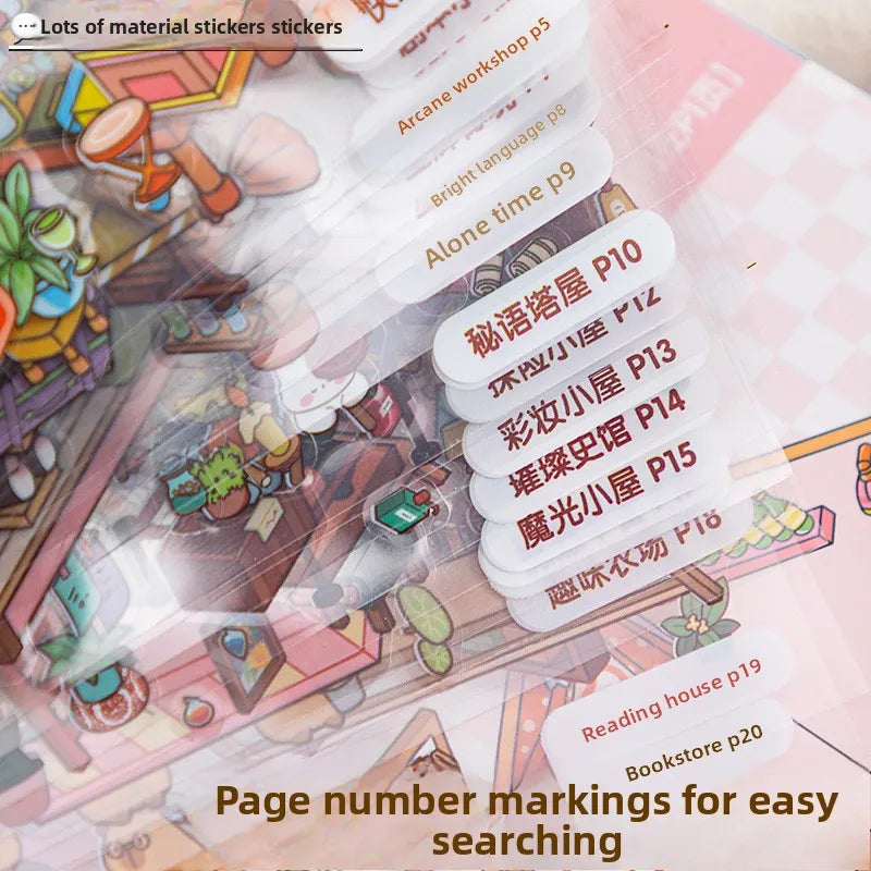 3D Landscape Sticker Collection Book for Scrapbooking & Journaling