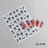3D Bow Nail Stickers with Ribbon, Heart & Stripe Designs