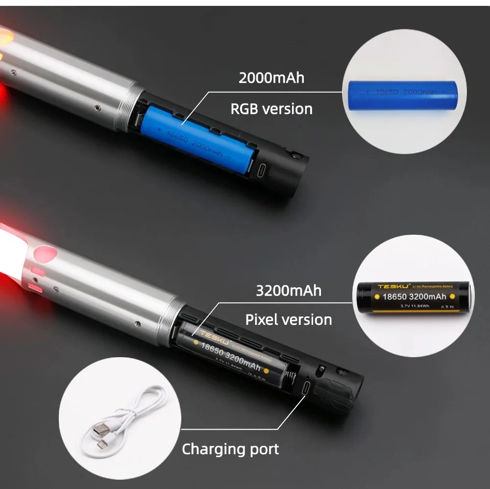 Premium Metal Lightsaber with Smooth Swing and 16 Sound Effects