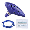 Ceramic 12-Hole Ocarina with Songbook and Neck Cord