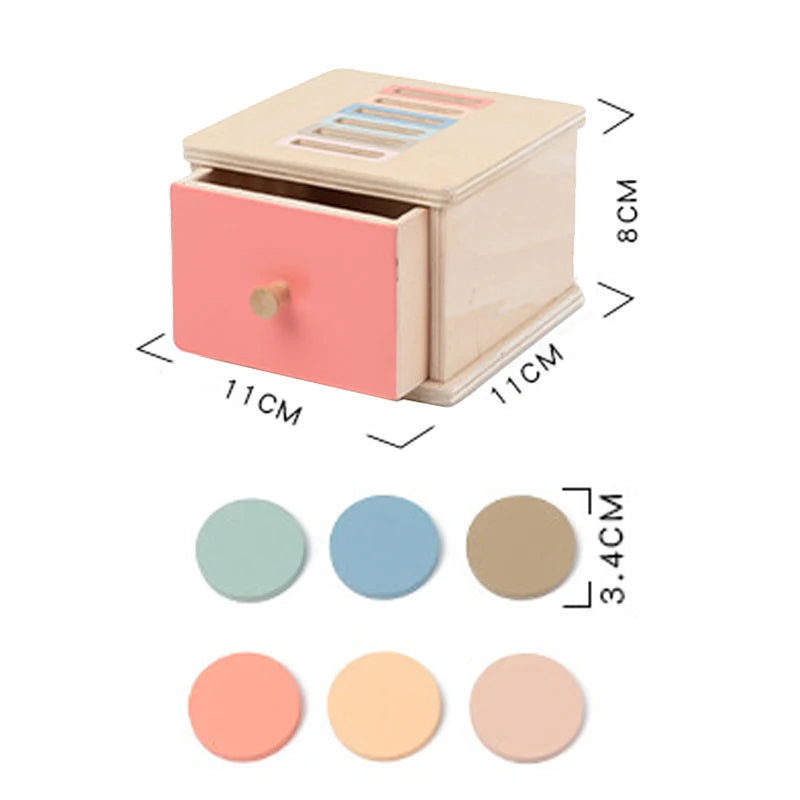Wooden Color Shape Sorter with Drawer Box – Montessori Learning Toy