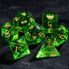 Premium 7-Piece Frosted Gemstone Polyhedral Dice Set for Tabletop RPGs