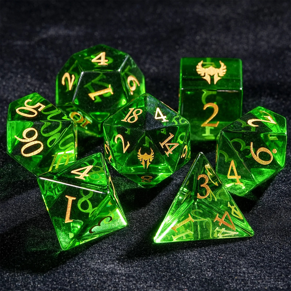 Premium 7-Piece Frosted Gemstone Polyhedral Dice Set for Tabletop RPGs