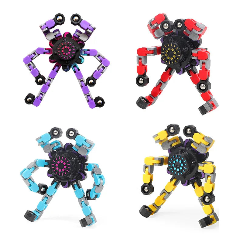 Deformable Metal Fidget Spinner Robot Toy