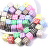 Classic Plaid Acrylic Cube Beads for Jewelry Making
