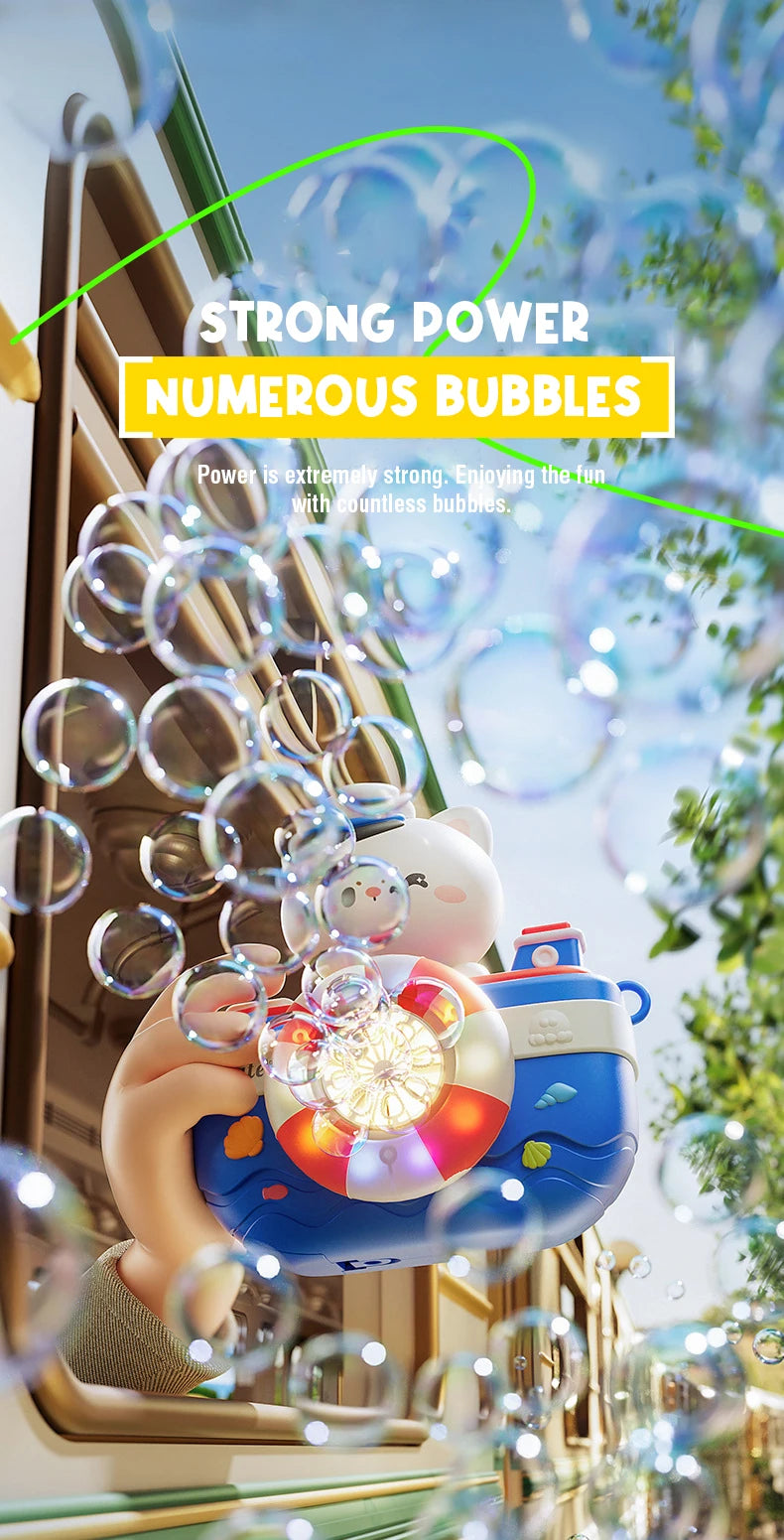 Bubble Blowing Camera Toy with Lights & Music