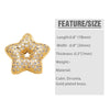 A gold-toned crystal heart cross pendant featuring a star shape and encrusted with clear zircons.