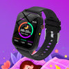 A black smartwatch is shown next to a sleeping child, illustrating sleep monitoring features.