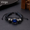 Zodiac Sign Luminous Leather Wrap Bracelet