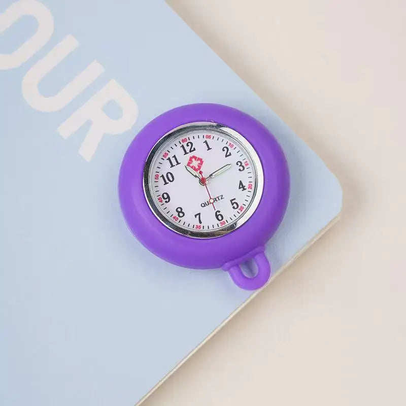 Colorful Silicone Nurse Pocket Watch with Brooch Pin