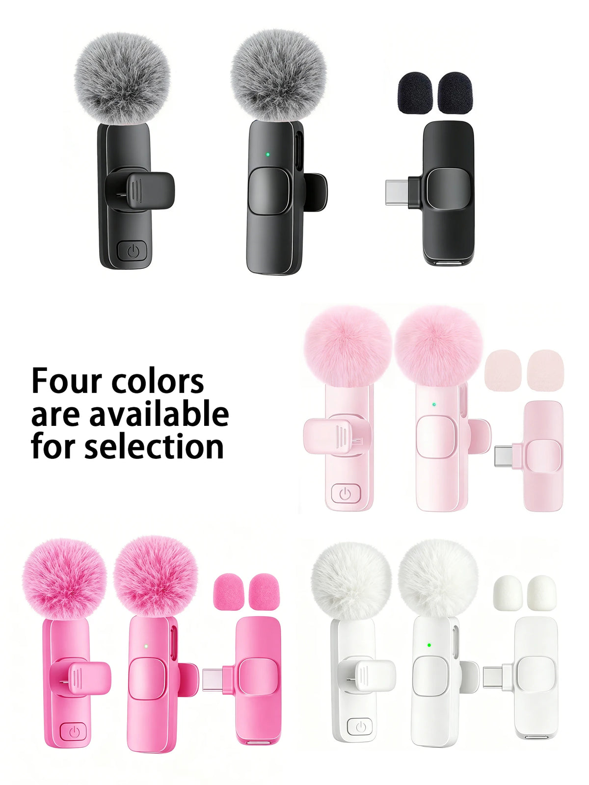 Professional Wireless Lavalier Microphone for Type-C Devices