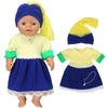 Doll Outfit Set with Hat for 17-43 cm Baby Dolls