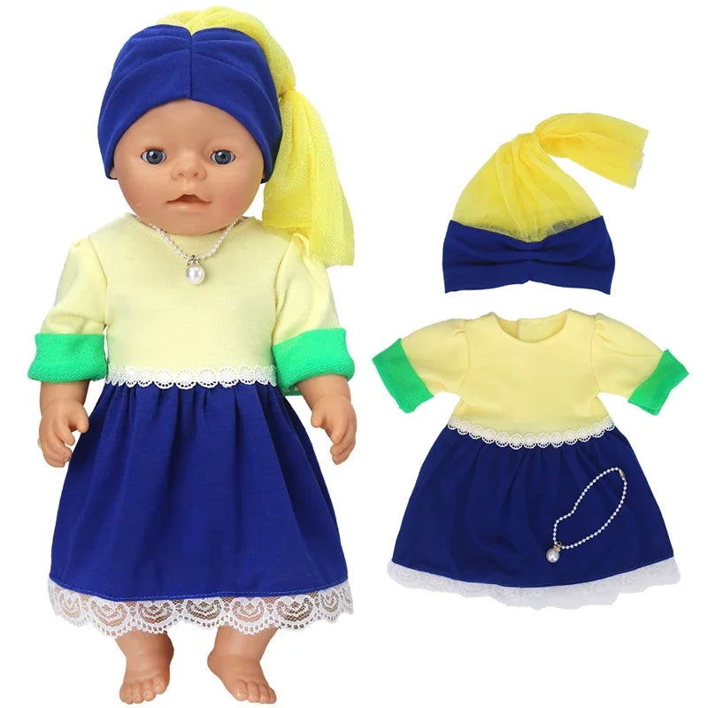 Doll Outfit Set with Hat for 17-43 cm Baby Dolls