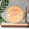 Wooden Baby Birth Memory Keepsake Set with Wristband and Display Stand