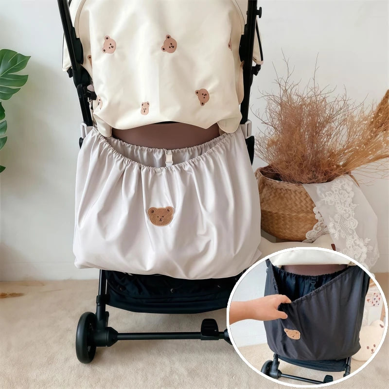 Cartoon Bear Stroller Organizer Bag with Large Capacity