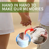 A pair of hands are holding together, with an inset showing a hand dipping into plaster for a keepsake mold.