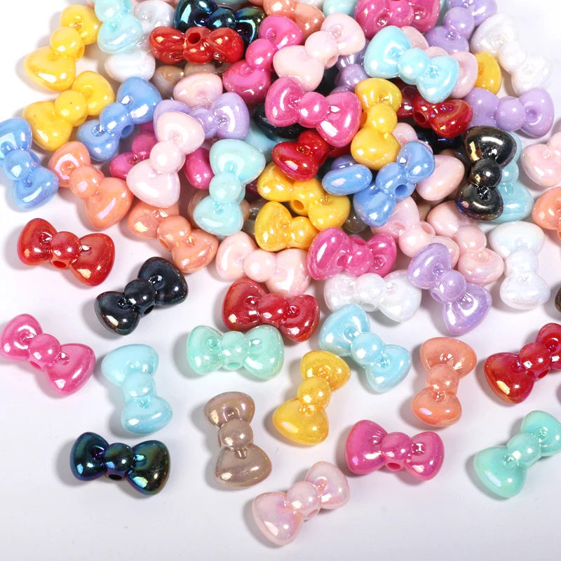 Colorful UV Bowtie Acrylic Beads for Jewelry Making (50-Pack)