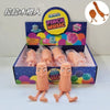 A box set of Crystal Pinch Music toys and squishy stretch balls with accompanying figures.