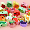 Wooden Animal & Fruit Threading Beads Set for Toddlers