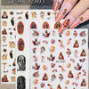 A total of three sheets of vintage angel and saint nail art stickers featuring cherubs and crosses.