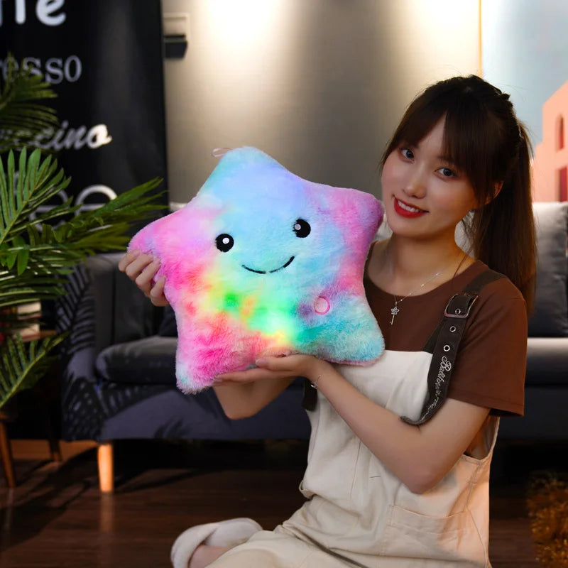 Glowing Star Pillow with Soft LED Light